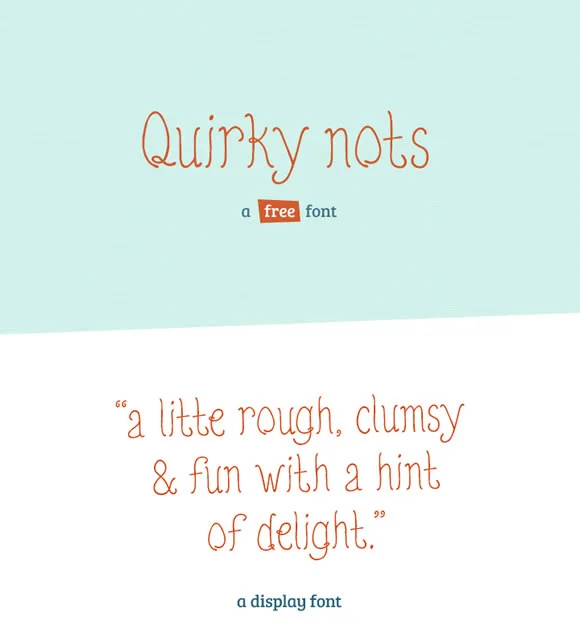 Yeni font önerisi Quirky Nots